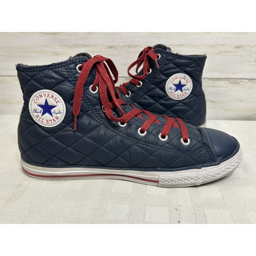 CONVERSE Chuck Taylor SIDE ZIP Blue QUILTED Junior Youth Size 6 Boy Girl Shoe - Picture 8 of 16